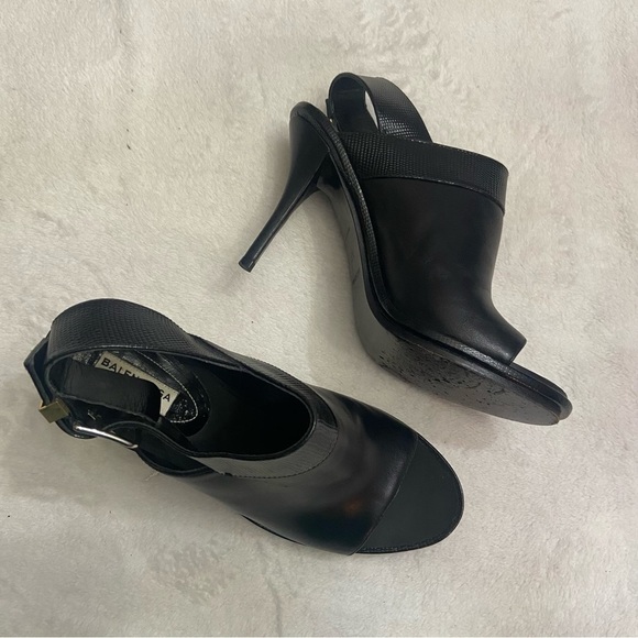 Balenciaga heeled slingback peeptoe mules black leather 38.5 - Picture 3 of 11